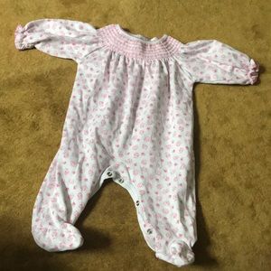 Kissy Kissy pink floral sleeper, snap up